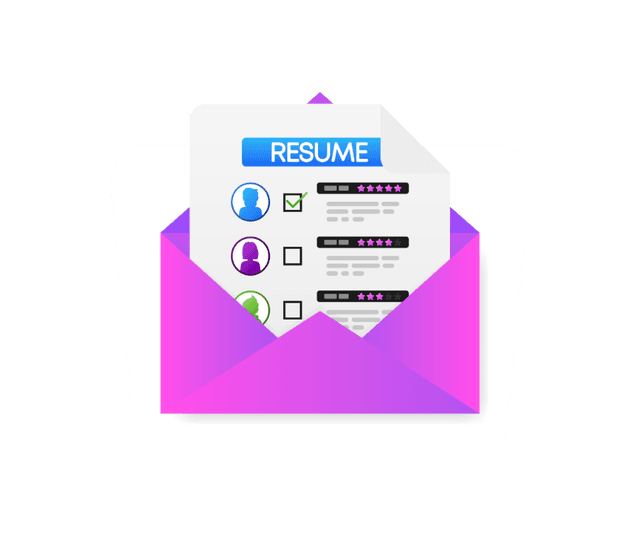 Resume inside an envelope illustration