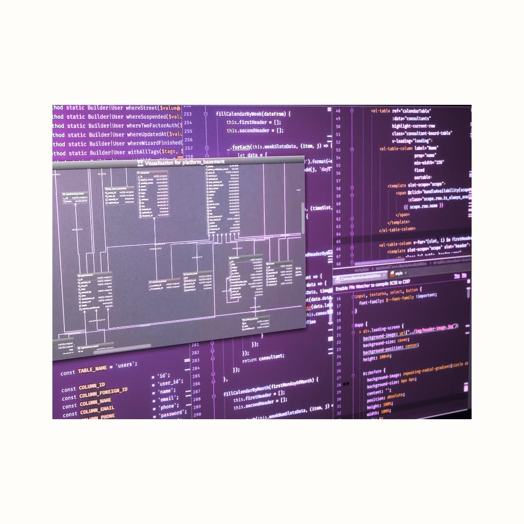 Purple-tinted terminal screen showing code for business-contextualized risk assessment