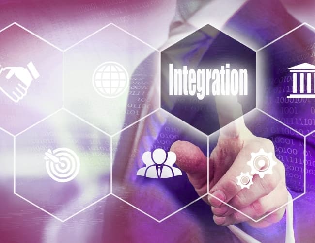 Person interacting with a connected data integration interface